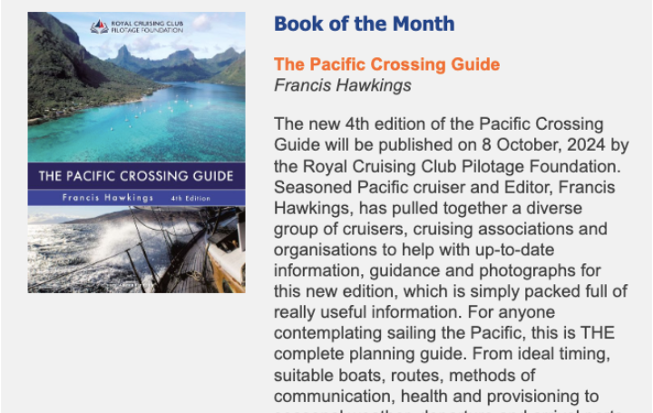 The Pacific Crossing Guide features in Noonsite